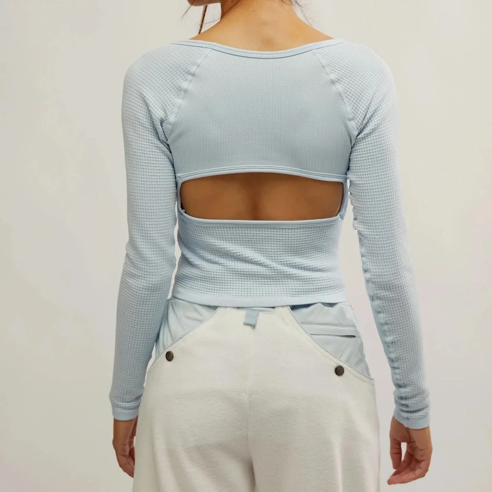 FP MOVEMENT Bail Out Long Sleeve Layer NWT Arctic Snow Blue - Picture 3 of 10